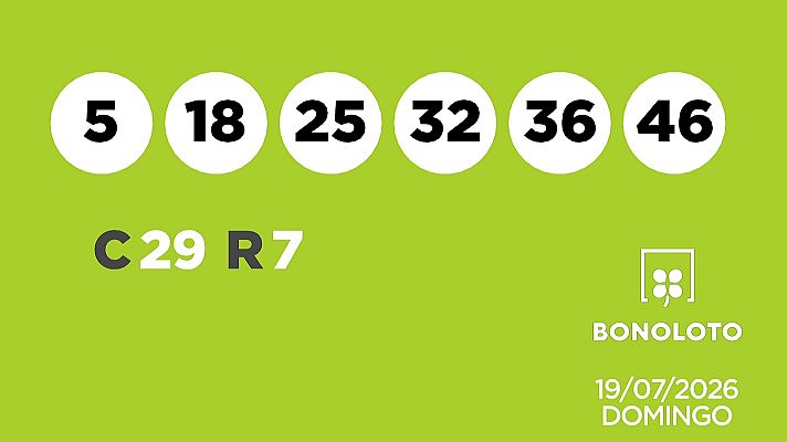 SELAE - Sorteo de la Lotería Bonoloto del 19/07/2026