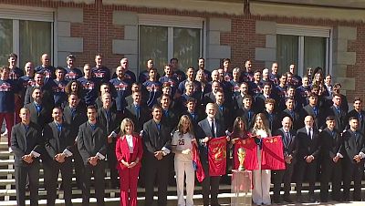 La selección española celebra en Campeonato del Mundo en Zarzuela con los reyes y las infantas