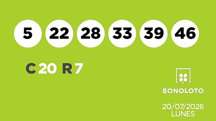 SELAE - Sorteo de la Lotería Bonoloto del 20/07/2026