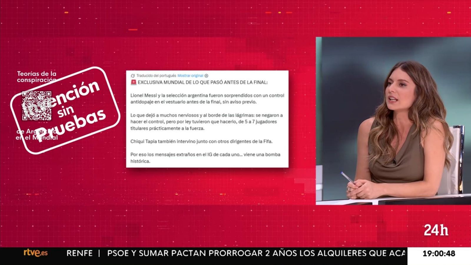 VerificaRTVE: conspiraciones de la derrota argentina en el Mundial - La tarde en 24h | Ver