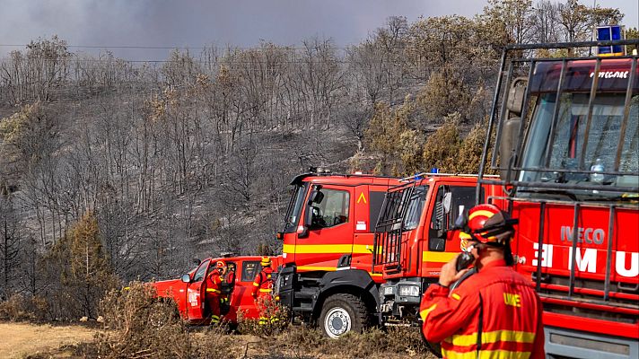 Telediario 2 - Los incendios de La Mierla y Selas, en Guadalajara, mejoran, pero se mantiene la cautela