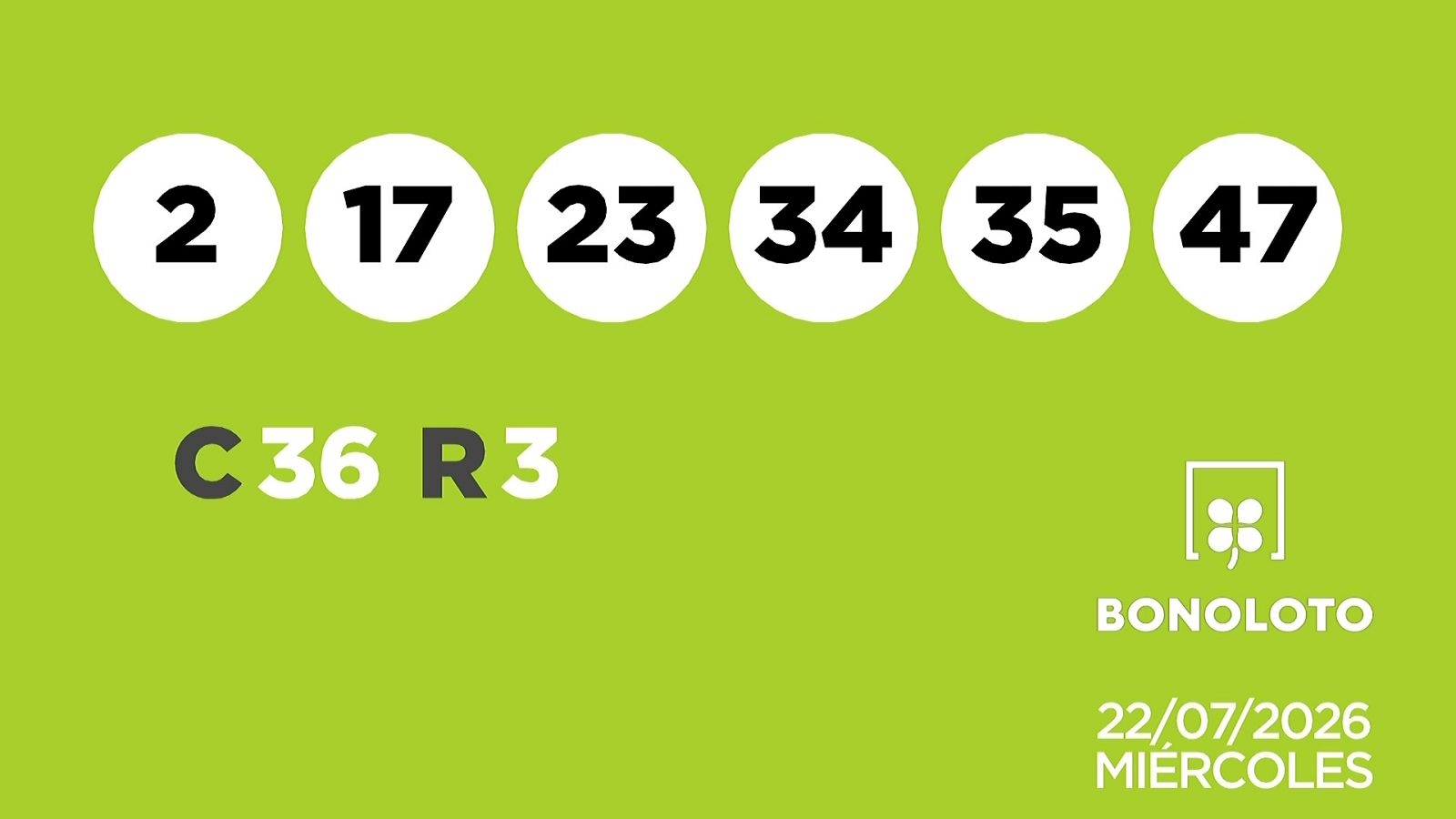 Sorteo de la Lotería Bonoloto del 22/07/2026 - Ver ahora
