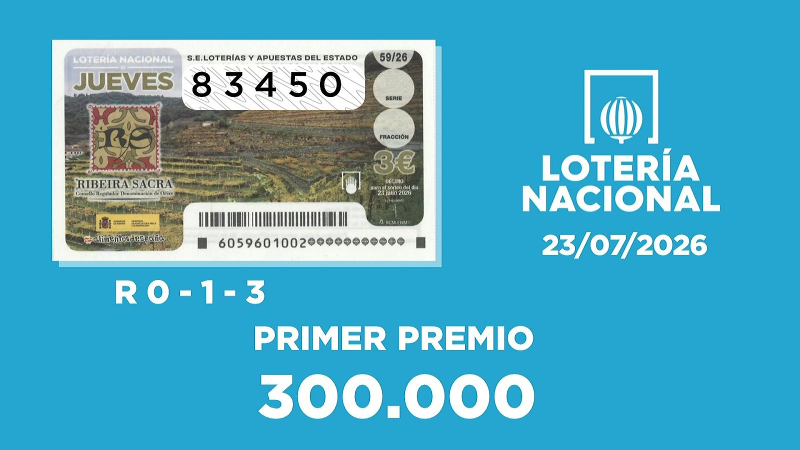 Sorteo de la Lotería Nacional del 23/07/2026 - Ver ahora