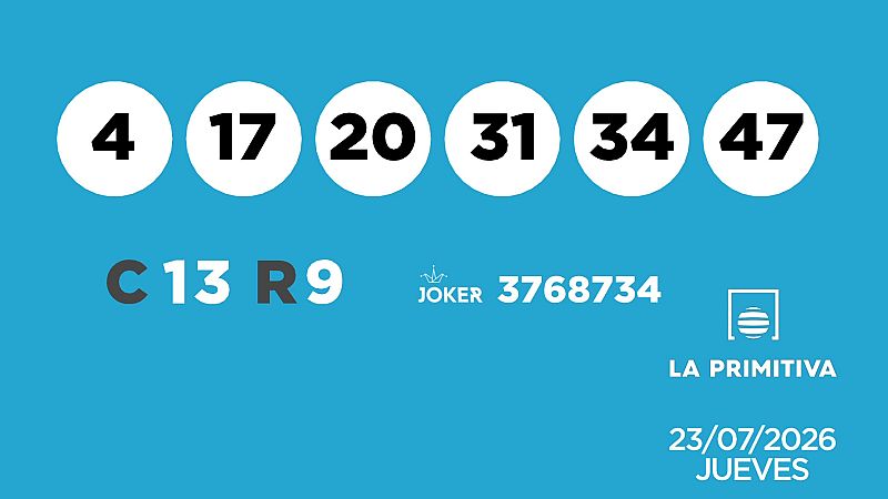 Sorteo de la Lotería Primitiva y Joker del 23/07/2026 - Ver ahora