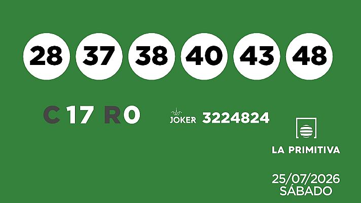 SELAE - Sorteo de la Lotería Primitiva y Joker del 25/07/2026