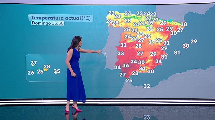 El tiempo - Chubascos y tormentas fuertes en Baleares, litoral central de Cataluña y en el interior de Murcia