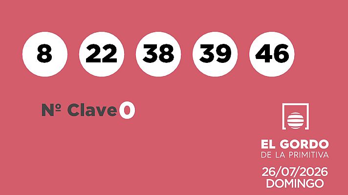 SELAE - Sorteo de la Lotería Gordo de la Primitiva del 26/07/2026