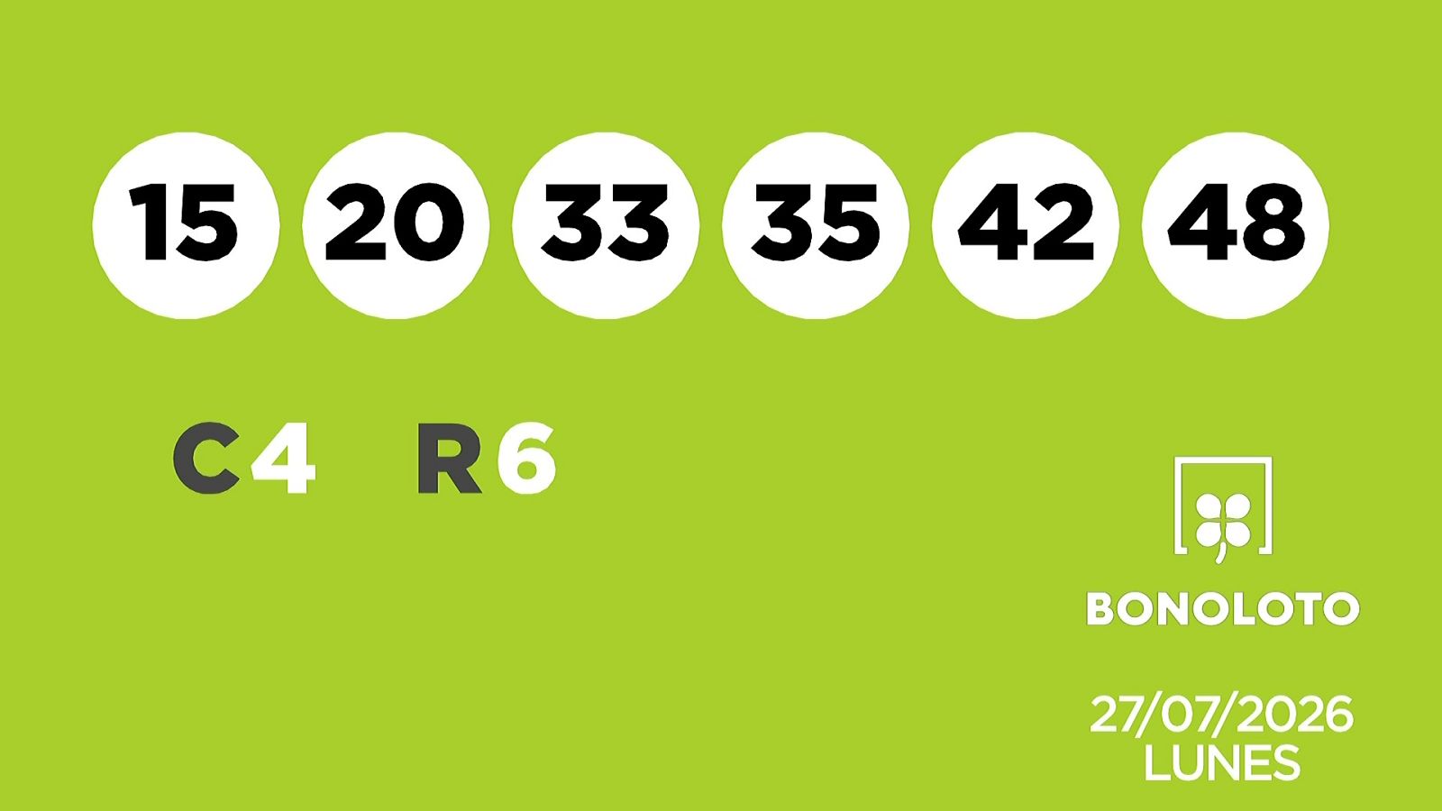 Sorteo de la Lotería Bonoloto del 27/07/2026 - Ver ahora
