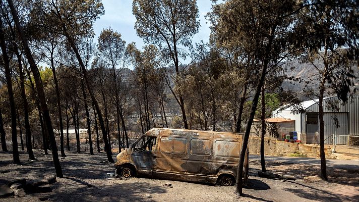 Telediario 1 - El incendio de Vall d'Uixó se convierte en uno de los más feroces de la Comunitat Valenciana