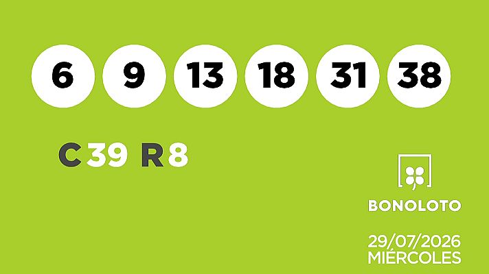 SELAE - Sorteo de la Lotería Bonoloto del 29/07/2026