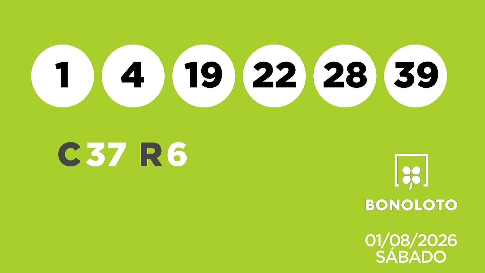 Sorteo de la Lotería Bonoloto del 01/08/2026 - Ver ahora