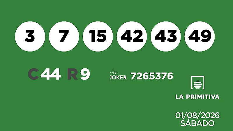 Sorteo de la Lotería Primitiva y Joker del 01/08/2026 - Ver ahora