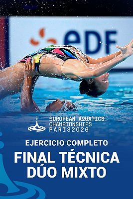 Natación - Jordi Cáceres y Carla Lorenzo finalizan 4º en la final del dúo técnico mixto del Europeo de Natación