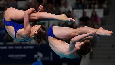 Campeonato de Europa de Deportes Acuáticos. Saltos: Final Sincro Mixto de Trampolín 3m y Final Femenina de Trampolín 1m