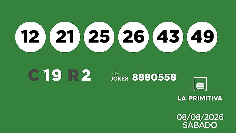 Sorteo de la Lotería Primitiva y Joker del 08/08/2026 - Ver ahora