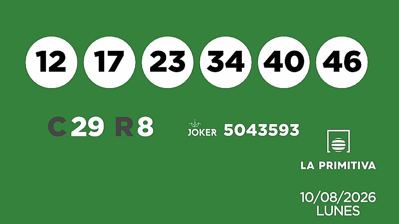 Sorteo de la Lotería Primitiva y Joker del 10/08/2026 - Ver ahora