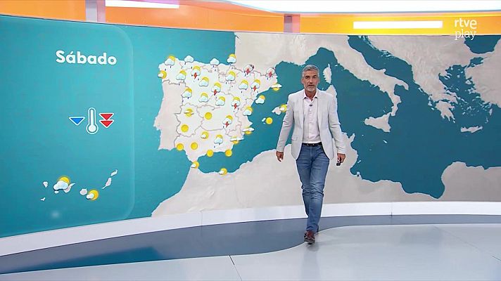 El tiempo - Chubascos y tormentas fuertes, con granizo y rachas de viento muy fuertes en el Pirineo oriental