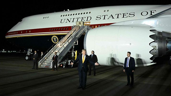 Telediario 1 - El cambio de avión de Trump: un engaño para esquivar a Irán