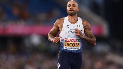 Drama en la final de los 100 m: lesi�n de Jacobs, campe�n ol�mpico, en medio de la prueba