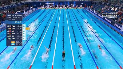 El 4x100 libre femenino, a la final del Europeo de Par�s con otro r�cord de Espa�a