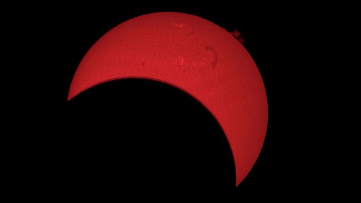 Especiales informativos - Eclipse solar 2026 desde el Observatorio de Yebes (filtro H-Alpha)