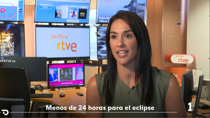 Telediario 2 - VerificaRTVE en el Telediario de TVE: desinformación sobre el eclipse solar