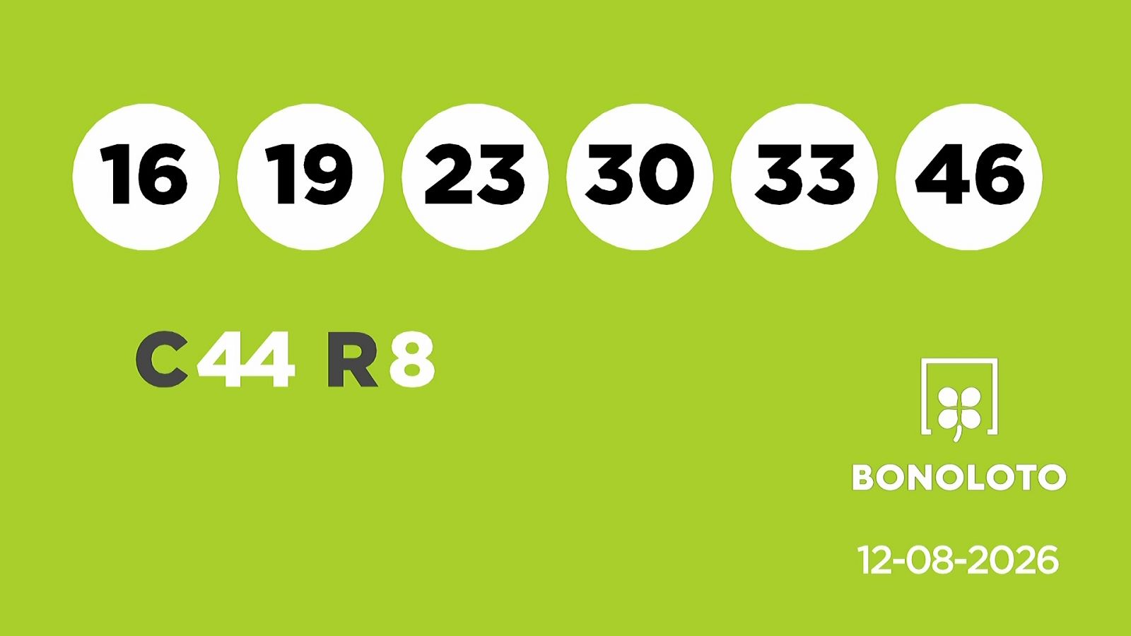 Sorteo de la Lotería Bonoloto del 12/08/2026 - Ver ahora