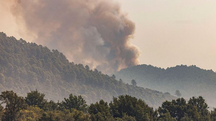 Telediario 1 - El incendio de Peña de Riglos, Huesca, consume 10.000 hectáreas