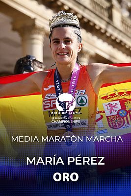 Atletismo - María Pérez se cuelga el oro europeo en la media maratón marcha en el Europeo de Atletismo de Birmingham 2026