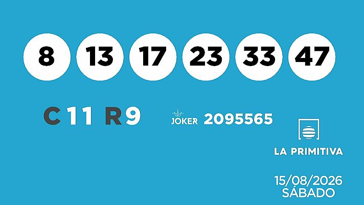 SELAE - Sorteo de la Lotería Primitiva y Joker del 15/08/2026