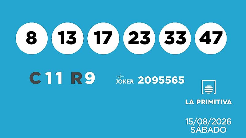 Sorteo de la Lotería Primitiva y Joker del 15/08/2026 - Ver ahora