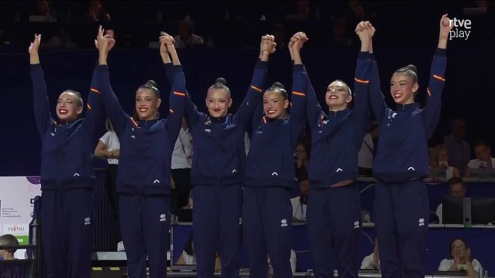 Espa�a logra la medalla de plata en el ejercicio mixto del Mundial de gimnasia r�tmica