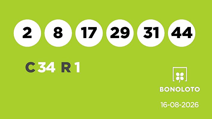 SELAE - Sorteo de la Lotería Bonoloto del 16/08/2026