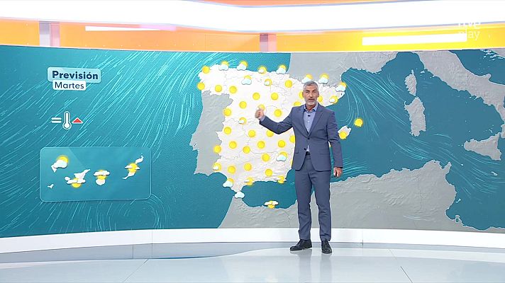 El tiempo - Chubascos y tormentas con rachas de viento muy fuertes y posible granizo en el suroeste del país