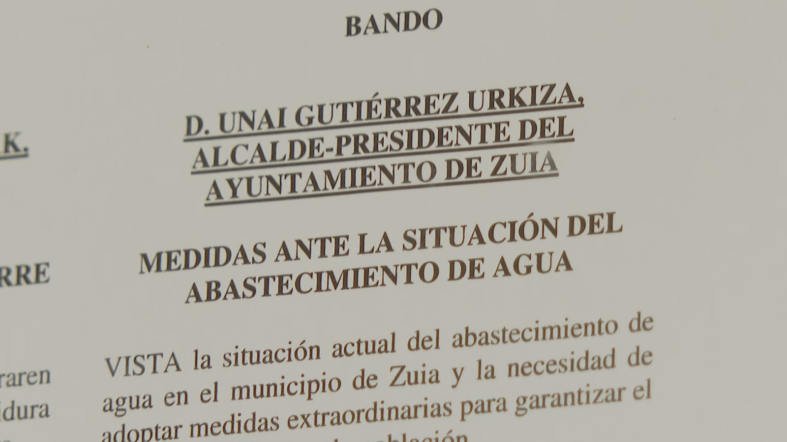 El consistorio alavés emite un bando con medidas extraordinarias para hacer frente a la falta de agua | RTVE Play - Ver ahora