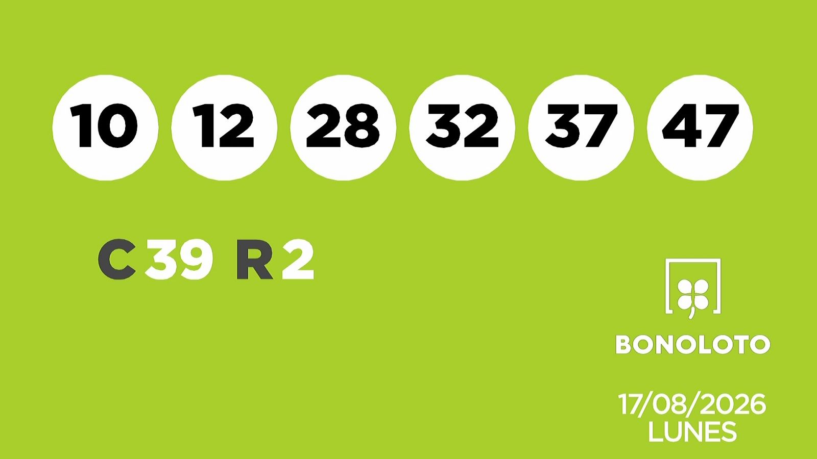 Sorteo de la Lotería Bonoloto del 17/08/2026 - Ver ahora