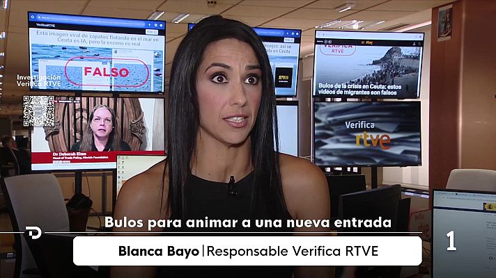 Telediario Fin de Semana - VerificaRTVE en el Telediario de TVE: desinformación en el llamamiento de entrada a Ceuta