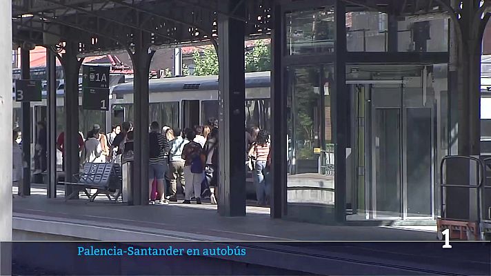 Noticias de Castilla y León - Viajeros de tren en autobús de Palencia a Santander