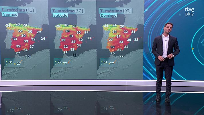 El tiempo - Probabilidad de tormentas fuertes en el Pirineo y cordillera Cantábrica