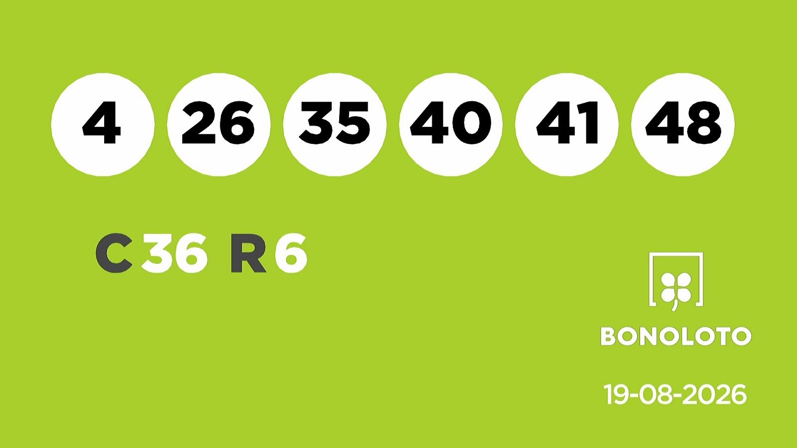 Sorteo de la Lotería Bonoloto del 19/08/2026 - Ver ahora