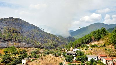 La evolución favorable del fuego en Las Hurdes
