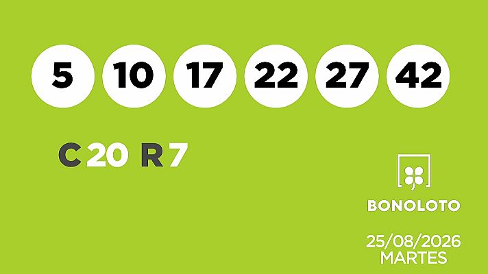 SELAE - Sorteo de la Lotería Bonoloto y Euromillones del 25/08/2026