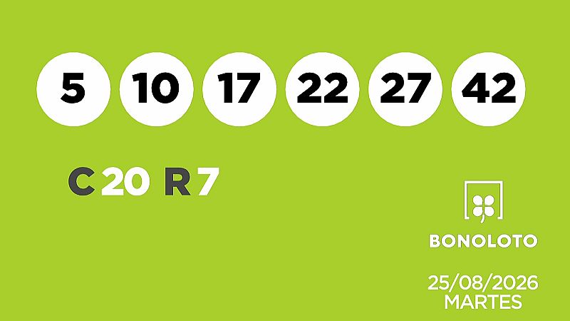 Sorteo de la Lotería Bonoloto y Euromillones del 25/08/2026 - Ver ahora