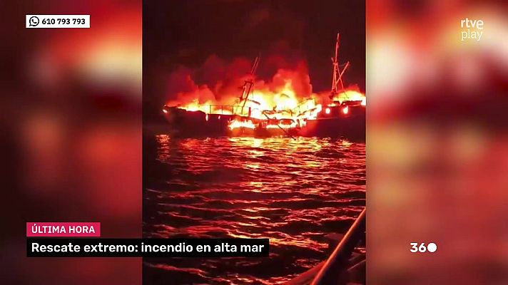 Mañaneros 360 - Un pesquero en el Cantábrico se incendia en alta mar