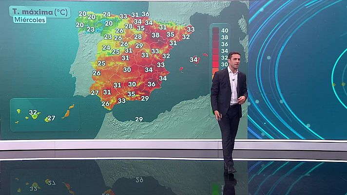El tiempo - Temperaturas elevadas en el Ebro, Cantábrico oriental y Baleares