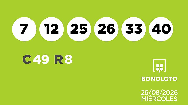 Sorteo de la Lotería Bonoloto del 26/08/2026 - Ver ahora
