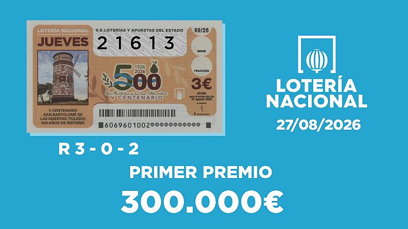 Sorteo de la Lotería Nacional del 27/08/2026 - Ver ahora