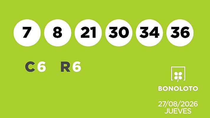 SELAE - Sorteo de la Lotería Bonoloto del 27/08/2026