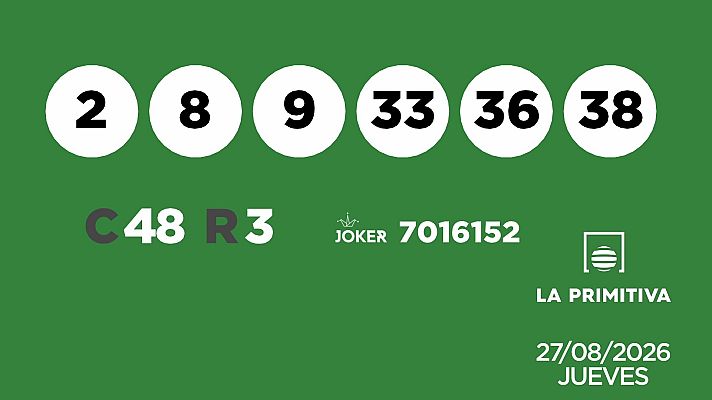 SELAE - Sorteo de la Lotería Primitiva y Joker del 27/08/2026