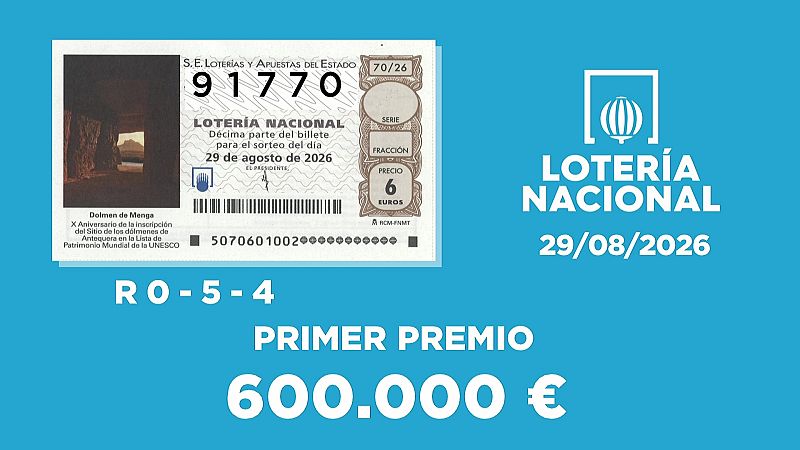 Sorteo de la Lotería Nacional del 29/08/2026 - Ver ahora